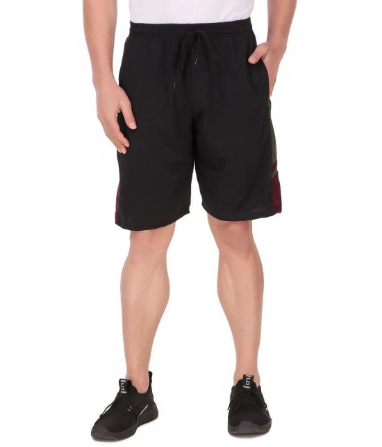 KZALCON Black Cotton Blend Outdoor & Adventure Shorts Single - None