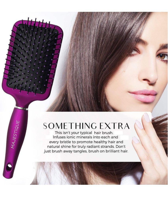 Majestique 4Pcs Hair Brush Set Paddle, Styling, Tail Comb & Wide Tooth Comb For Women & Men