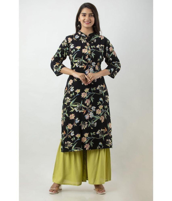 MAUKA - Black Straight Rayon Women''s Stitched Salwar Suit ( Pack of 1 ) - None