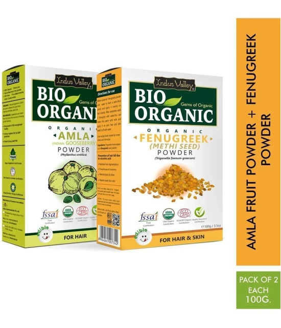 Indus Valley Bio Organic 100% Herbal Fenugreek Powder with Amla Powder Combo pack 200g