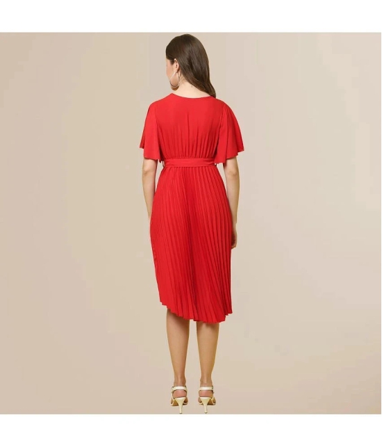 Fabflee - Red Polyester Womens Fit & Flare Dress ( Pack of 1 ) - None