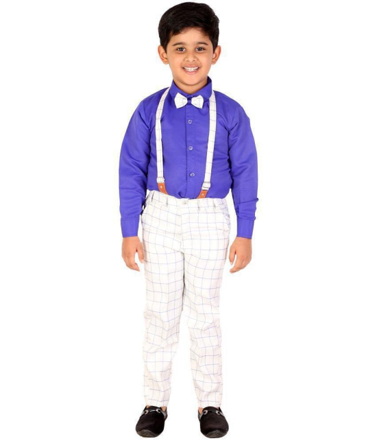 DKGF Fashion - Blue Cotton Blend Boys Shirt & Pants ( Pack of 1 ) - None