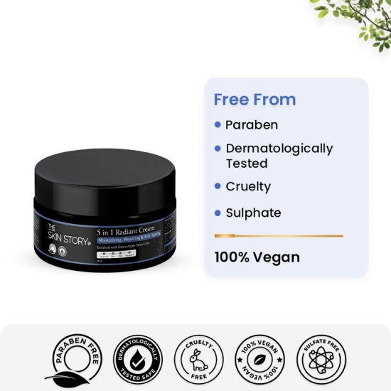 5-1 Radiant Moisturizing Cream Anti Aging Reduce Wrinkles With Niacinamide, Stemcells (50 GM)