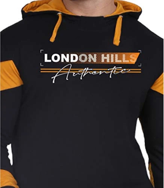 London Hills Mens Regular Fit Printed Full Sleeve Cotton Blend Hooded T-Shirt