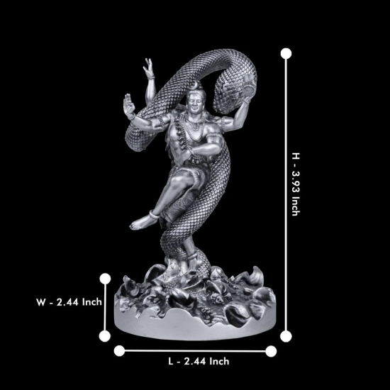 Artarium Car Dashboard Resin Mystical Shiva Idol Home Decor Item Mystical Shiva Murti Statue for Gift Pack of 1 (Silver)