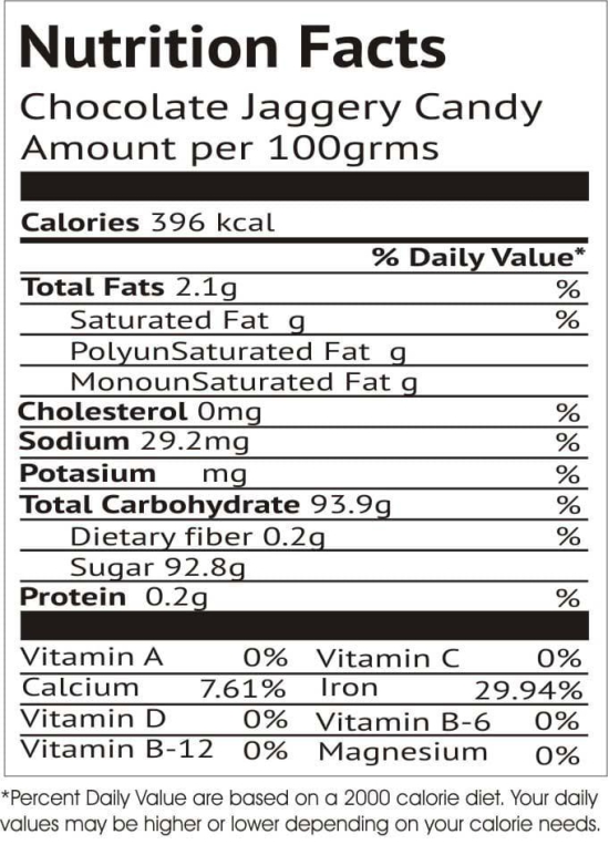 Orgaq Organicky Organic Rich Smooth Organic Chocolate Fusion with Traditional coarse Jaggery Gor Toffee Candy| No Added sugar, Preservatives, Artificial colors or Flavors