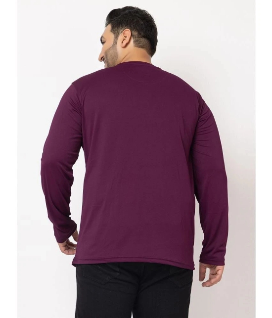 YHA Cotton Blend Regular Fit Solid Full Sleeves Mens T-Shirt - Purple ( Pack of 1 ) - None