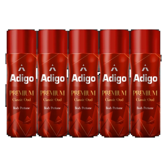 Adigo Premium Classic Oud Body Perfume 165 ml(Pack Of 5)