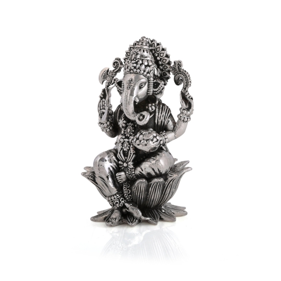 Pure silver laxmi ganesh Idol with certificate of Purity. BIS hallmarked and cerified Silver idol-4.5  inches