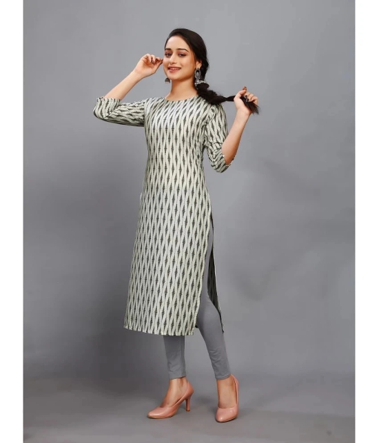 RIAANA Rayon Printed A-line Womens Kurti - Cream ( Pack of 1 ) - None