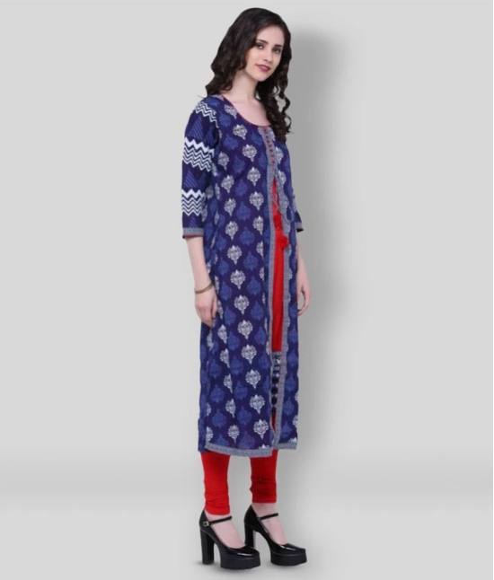 Divena - Multicolor Cotton Womens Double Layered Kurti ( Pack of 1 ) - S