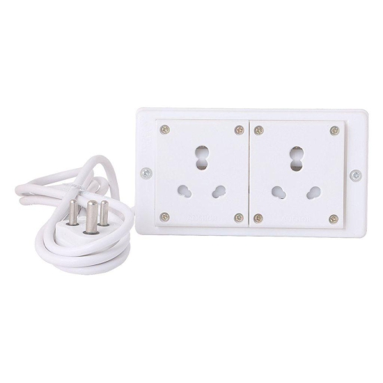 INDRICO Switch Board Power Strip Extension Multi Outlet Board Fitted with 2 Anchor Sockets (15 Amp) with 2/3/4/5/7 Metre Chord with 15 Amp Plug