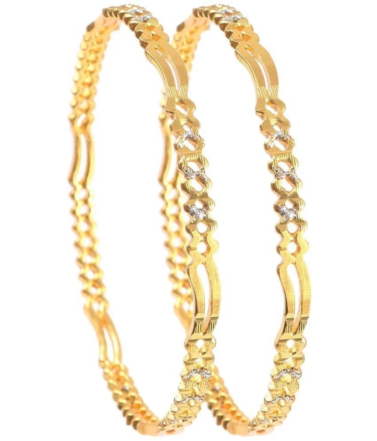 Jewar Mandi - Gold Bangle Set ( Pack of 1 ) - None