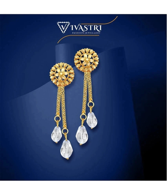 VIVASTRI Golden Drop Earrings ( Pack of 2 ) - Golden