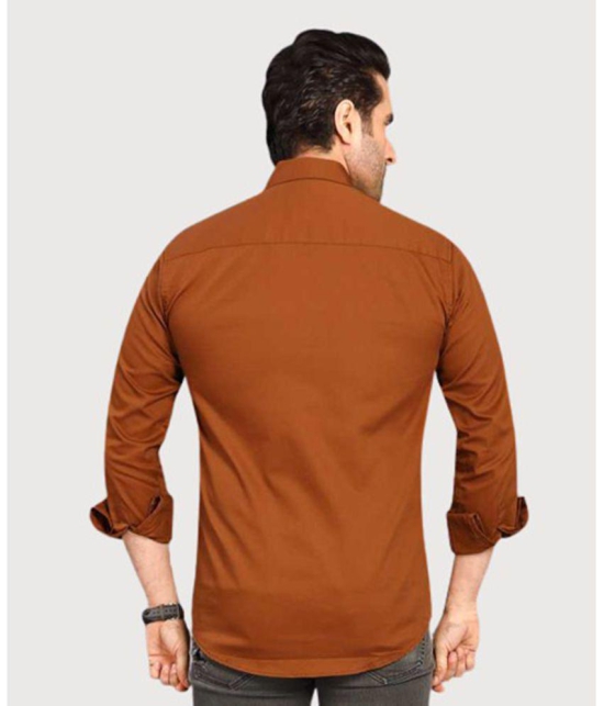 Springberry - 100% Cotton Slim Fit Rust Men's Casual Shirt ( Pack of 1 ) - None