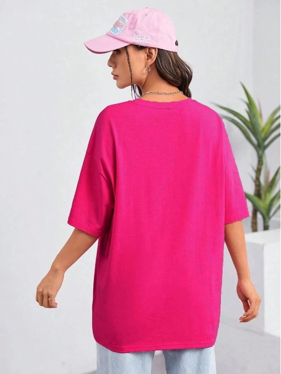 Leotude Pink Cotton Blend Womens T-Shirt ( Pack of 1 ) - None