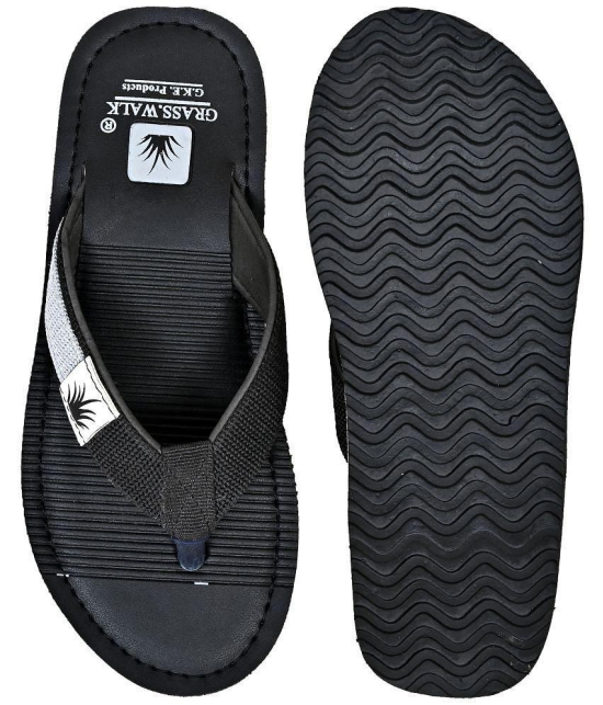 GRASS WALK - Black Men's Thong Flip Flop - None