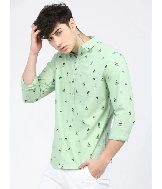 Ketch 100% Cotton Slim Fit Printed Full Sleeves Mens Casual Shirt - Green ( Pack of 1 ) - None