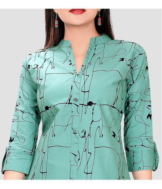 Meher Impex - Green Rayon Women''s Straight Kurti ( Pack of 1 ) - None