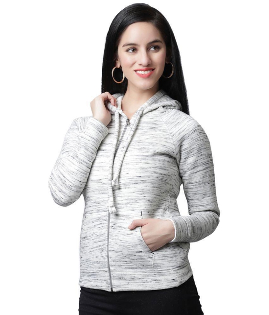 Rute Cotton - Fleece White Hooded Sweatshirt - None