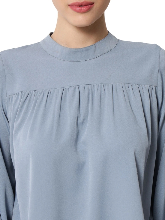 ALL WAYS YOU Women Top Crepe fabric  Sky Blue XS