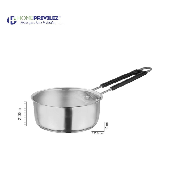 Stainless Steel Saucepan/Tea pan with capsulated induction bottom 2.1L