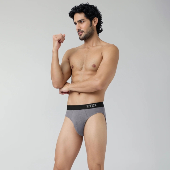 Pace Cotton Rib Briefs Ash Grey XXL