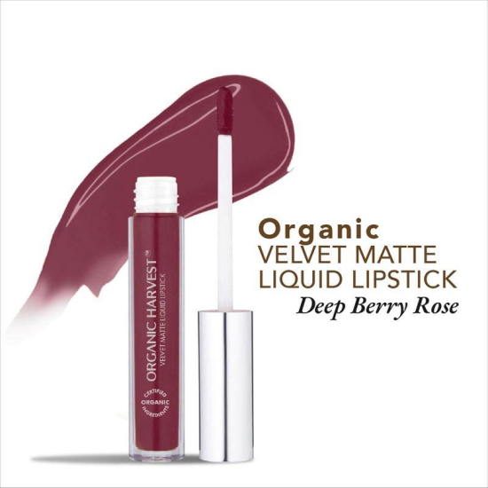 Organic Velvet Matte Liquid Lipstick - Deep Berry Rose