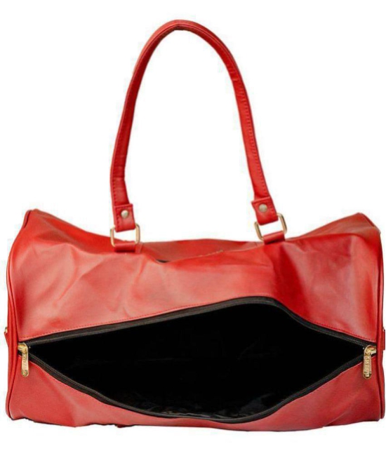 Man Arden - Red Leather Duffle Bag - Onesize