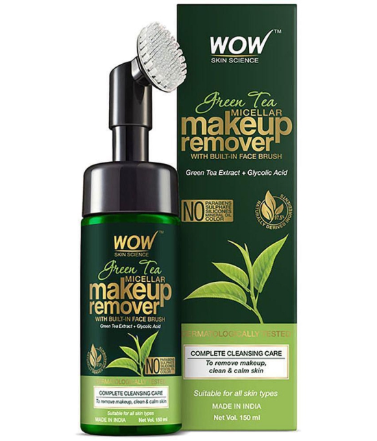 WOW Skin Science Green Tea Makeup Remover With Built-In Face Brush (MICELLAR)- 150mL