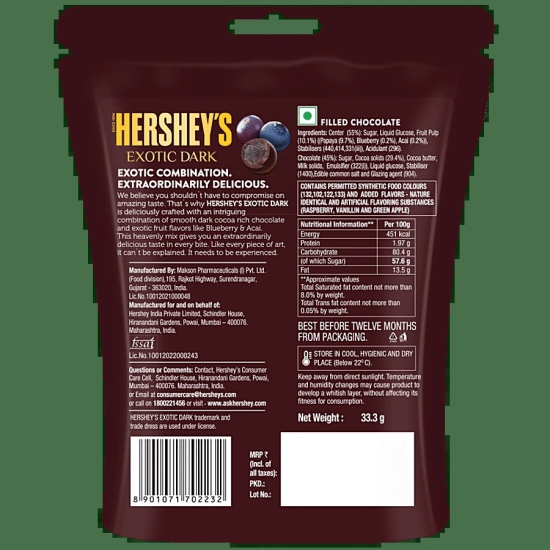 Brookside Dark Choc Acai Blueberry Pouch, 33.3 Gm