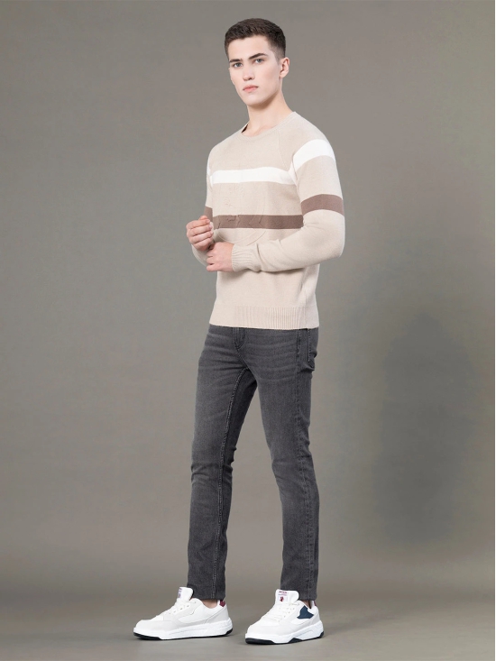 RedTape Round Neck Embossed Sweater for Men | Ultimate Comfort