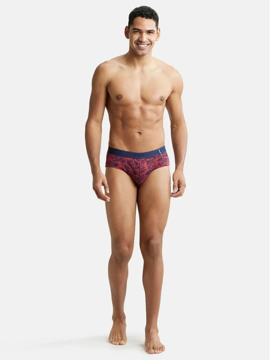 Jockey US52 Men Super Combed Cotton Printed Brief - Brick Red - None