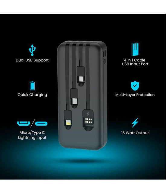 Tecsox 10000 -mAh 5V/3A Li-Polymer Power Bank - Black