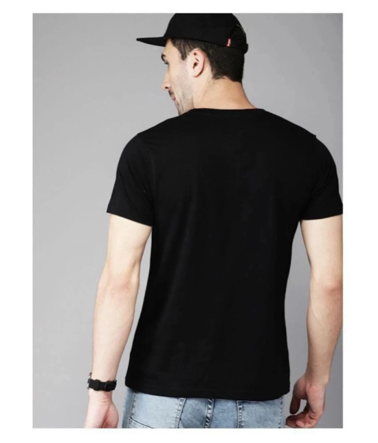 Leotude 100 Percent Cotton Black Printed T-Shirt - None