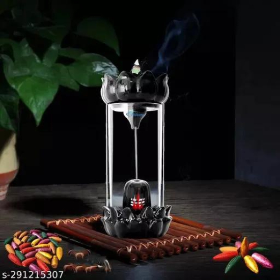 Ceramic Shivling Incense Holder (Free 30 Backflow Cone)