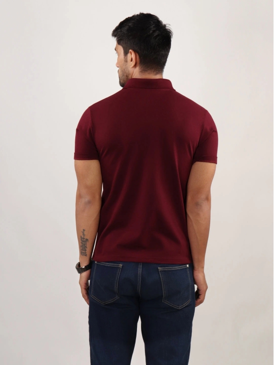 Men Wine Polo Neck T-Shirt-M / Wine