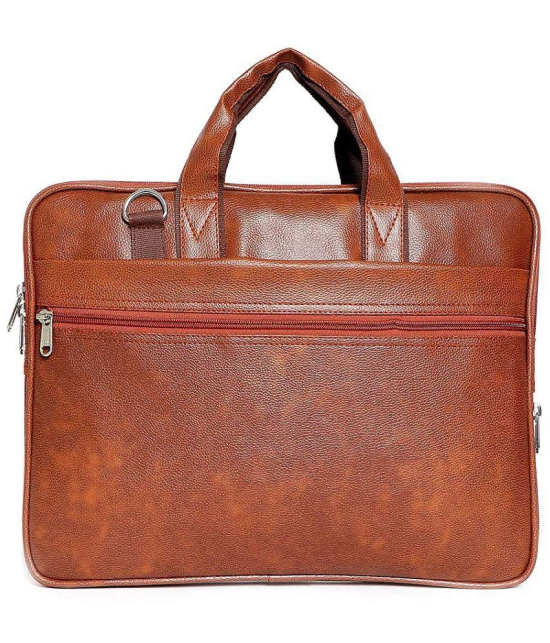 Apnav - Tan Synthetic Leather Office Bag - Tan