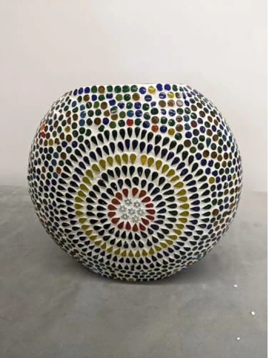 Aarna Creations Turkish Mosaic Lamp in Purse Shape| Hand-Carved Mosaic Pattern lamp | Beautiful Artistic Mosaic lamp (Medium)