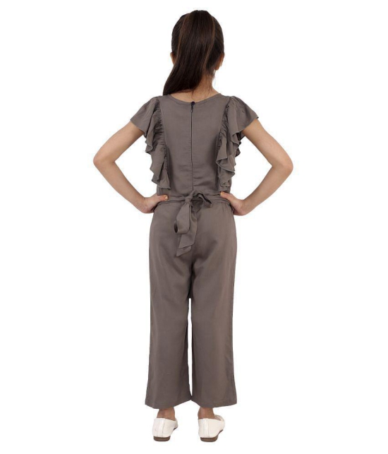 Kids Cave - Grey Rayon Girls Jumpsuit ( Pack of 1 ) - None