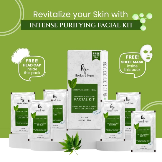 Intense Purifying Neem and Salicylic Acid Facial kit, Face Wash and Bleach