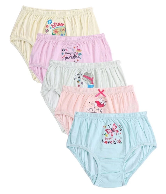 Pack of 5 Bodycare Kids 100% Cotton Girls Panties ( Multi ) - None