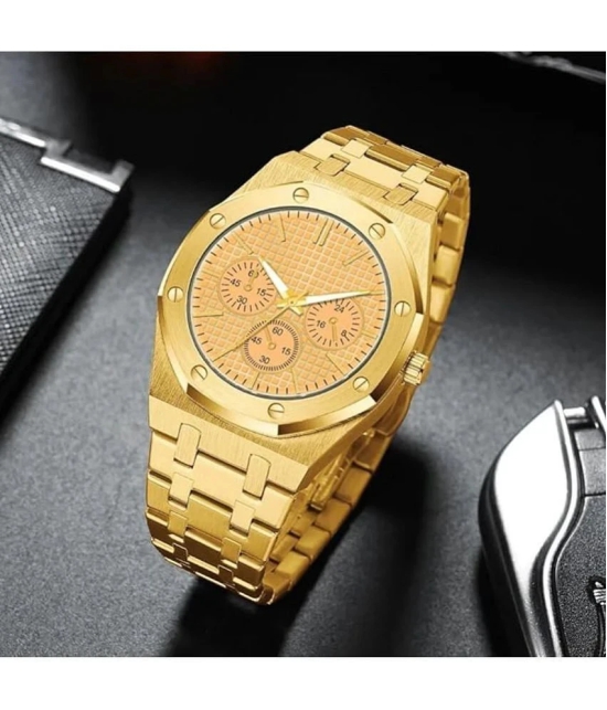 acnos Gold Stainless Steel Analog Mens Watch