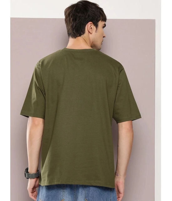 Dillinger Cotton Oversized Fit Printed Half Sleeves Mens T-Shirt - Olive ( Pack of 1 ) - None