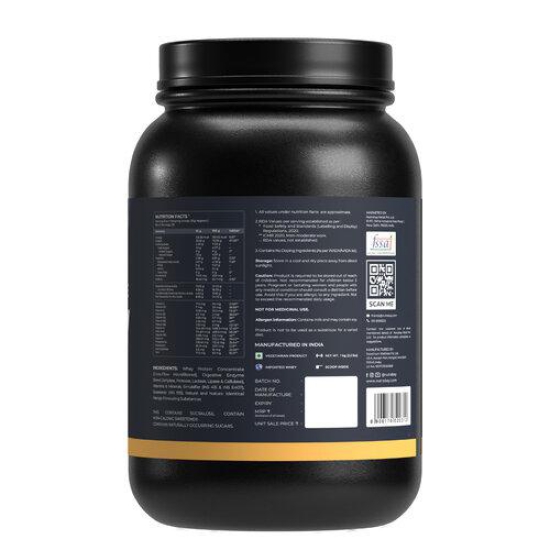 Nutrabay Gold 100% Whey Protein Concentrate with Digestive Enzymes & Vitamin Minerals, 25g Protein | Protein Powder for Muscle Support & Recovery - Mango, 1 kg