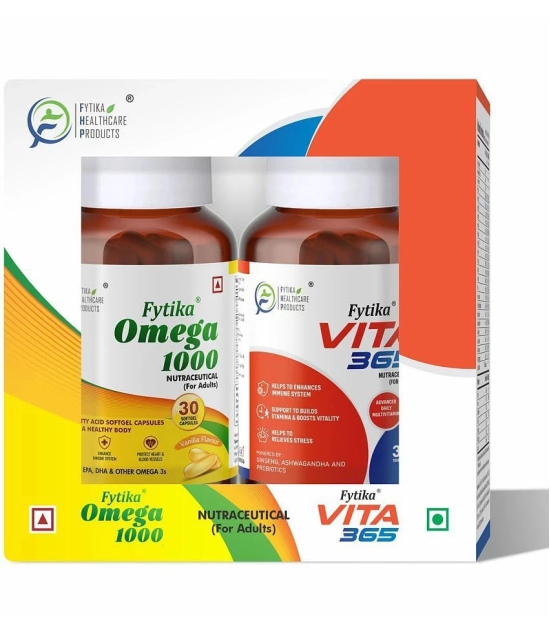 Fytika Vita 365- 30 Tabs + Omega 1000- 30 Caps, Combo (Pack of 2)