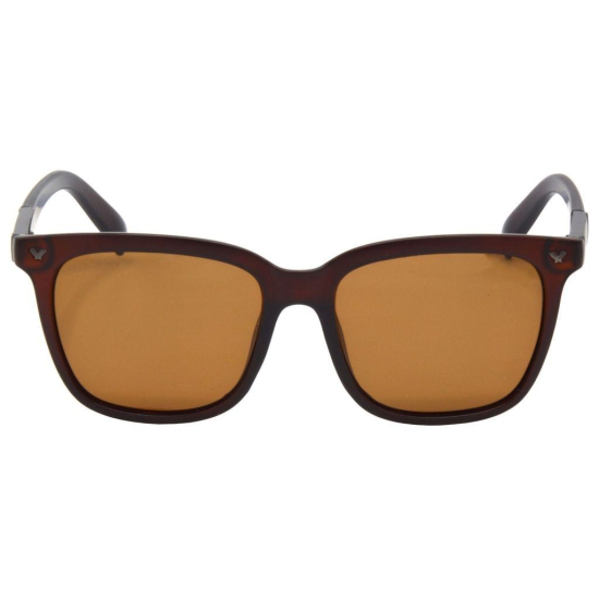 Hrinkar Brown Rectangular Glasses Brown Frame Best Polarized Goggles for Men & Women - HRS500-BWN-BWN-P