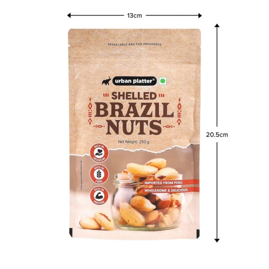 Urban Platter Exotic Brazil Nuts, 250g [Premium | Grade A | Rich in Selenium | Product of Peru]