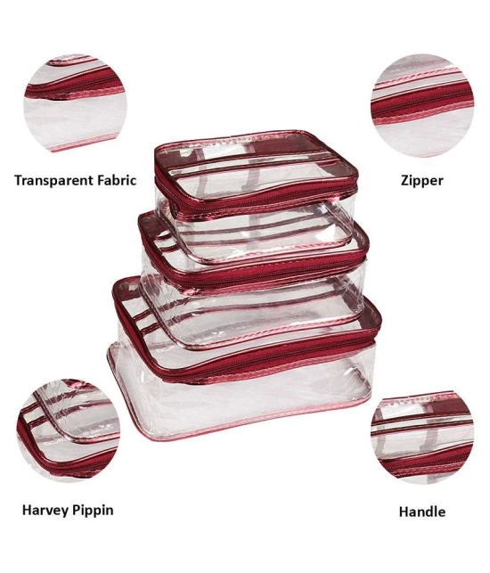 PrettyKrafts Plastic Travel Toiletry Bag  Set of 3 Pieces