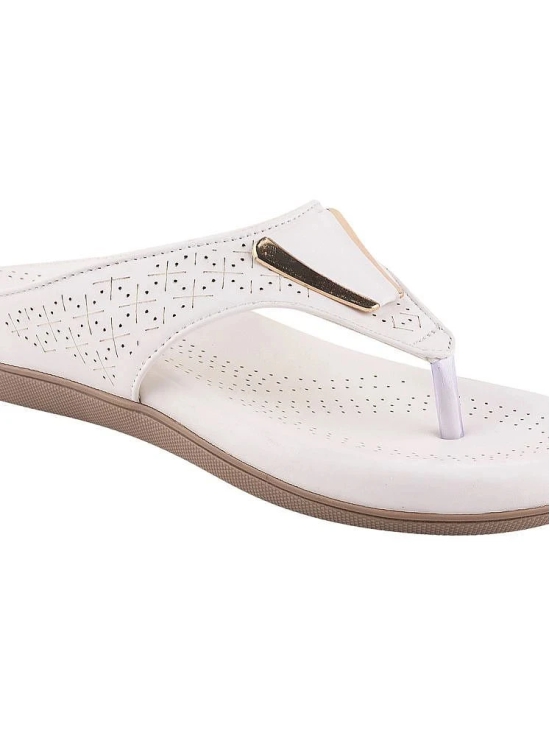 Shoetopia White Womens Flats - None